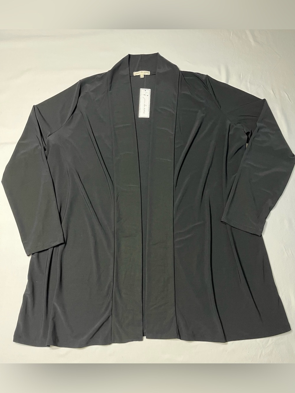 Women's Black Open-Front Cardigan Plus Size 1X